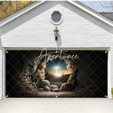 Aperturee - Aperturee Dark Night Cave Holy Cross Easter Garage Door Banner